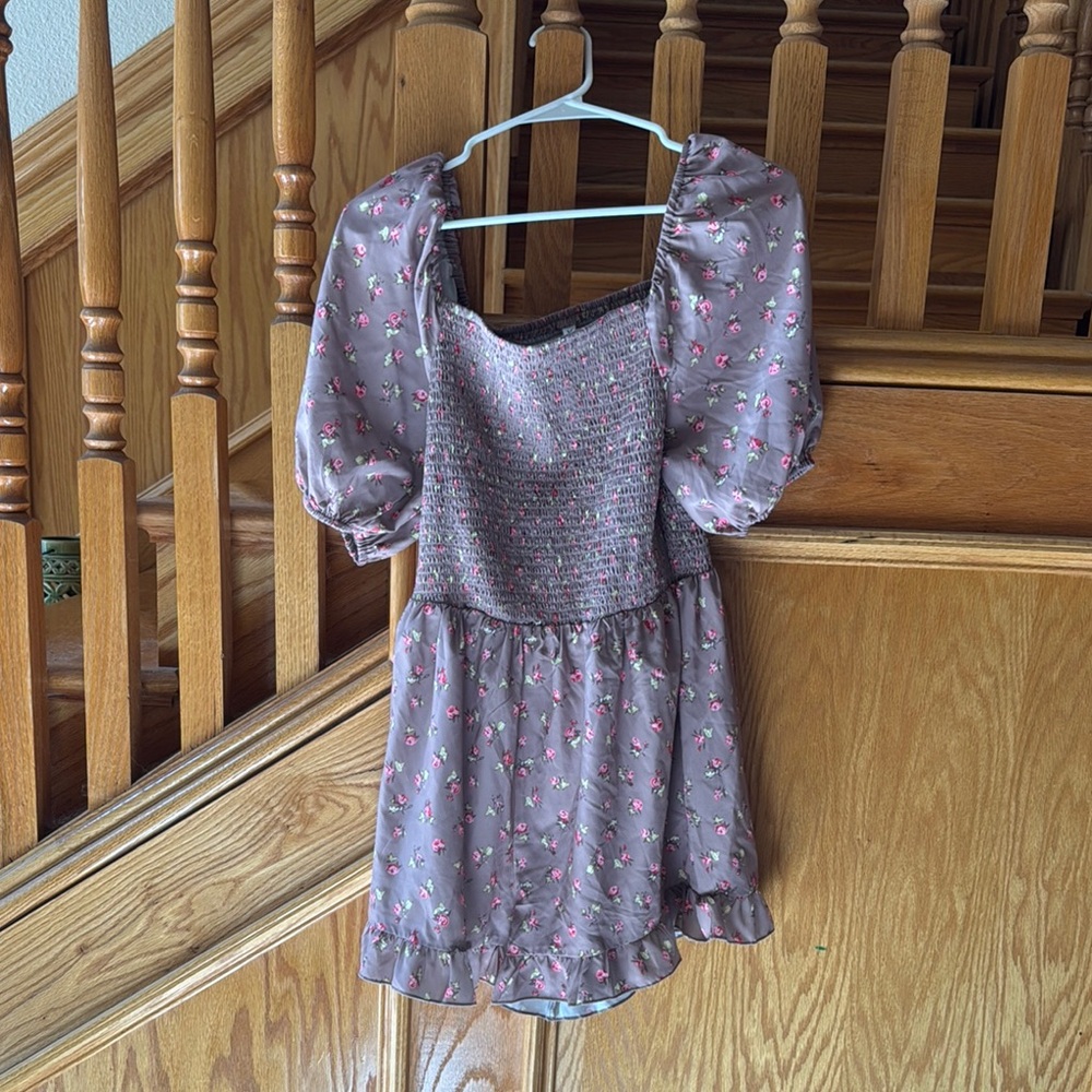 Floral Puff Sleeve Romper